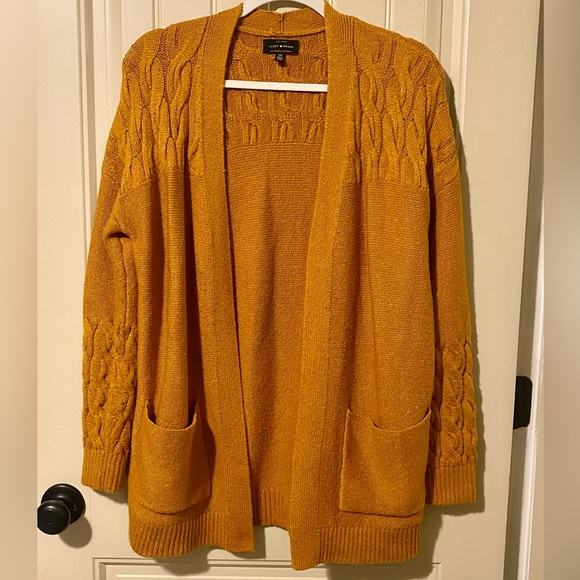 Lucky Brand Venice Mustard Yellow Cardigan Wrap Sweater - Picture 5 of 9